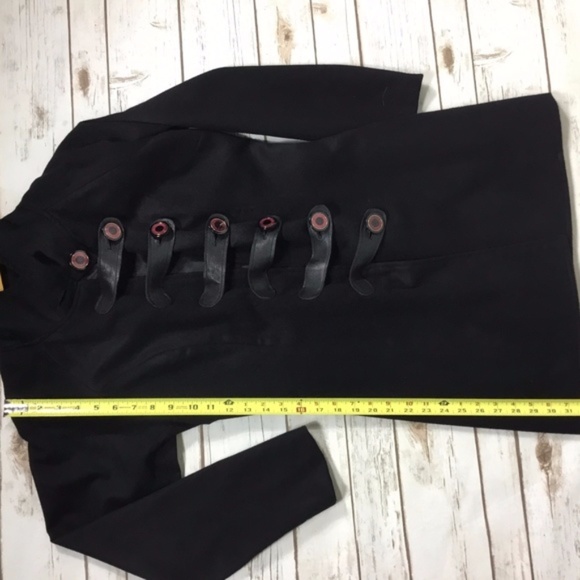 Black Cashmere Designer Coat Goth Steampunk Linden - Picture 7 of 8